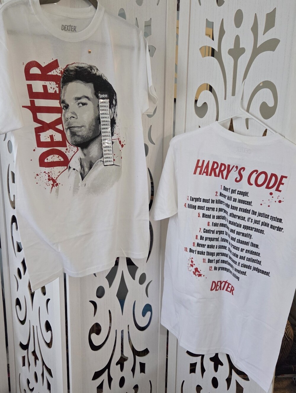 NWT Dexter Showtime TV Show Graphic Tee T-Shirt White Men's Small S